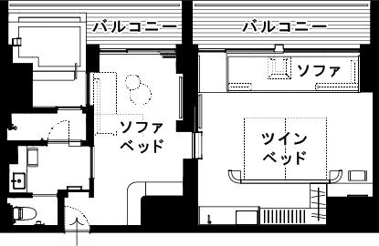 温泉露天風呂付サンテラススイート 間取り図