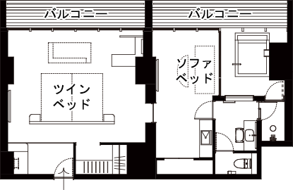 温泉露天風呂付サンテラススイート 間取り図