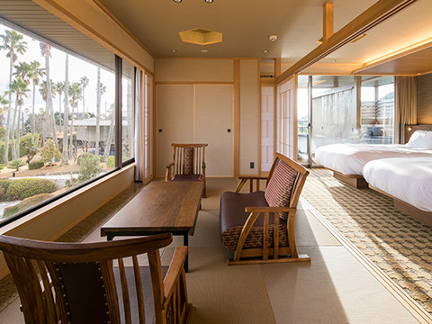 Japanese-Western Room Type D with open-air bath